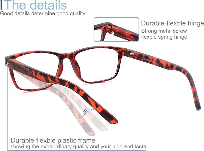MODFANS Progressive Multifocus 2.5 Reading Glasses,Blue Light Blocking Glasses,Anti-Glare,Anti-Eye Fatigue,UV Protection for Computer/TV/Tablet/Phone,Readers with Comfort Sping Hinge