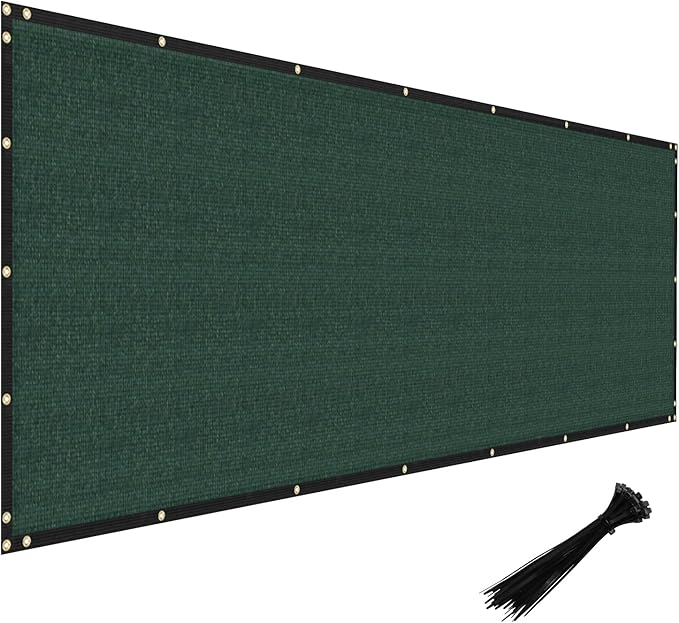 Windscreen4less Privacy Fence Screen Heavy Duty Windscreen Fencing Mesh Fabric Shade Net Cover with Brass Grommtes for Outdoor Wall Garden Yard Pool Deck, 6'x33' Green