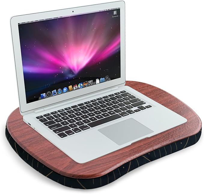 Jasenna Lap Laptop Desk - Portable Lap Desk with Pillow Cushion, Fits up to 15.6 inch Laptop for Home Office Students Use as Computer Laptop Stand, Book Tablet(1-Dark Brown)
