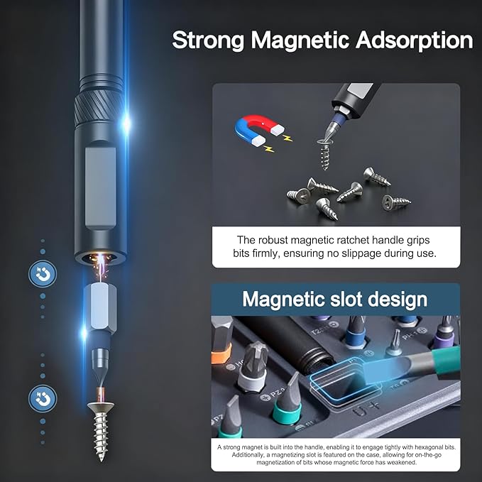 Nizekopen 42 - in - 1 Magnetic Screwdriver Set: DIY Ratchet with Detachable Handle. Multi - bit Drive. Compact, Portable Tool Kit for Computer, Bicycle, Furniture Repair