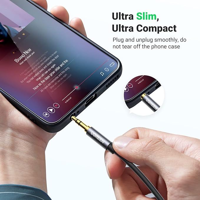 UGREEN Headphone Extension Cable 3.5mm Extension Gold Plated Aux Cable Audio Stereo Jack Male to Female TRS Cord Extender Compatible with iPhone iPad Phones Tablets Media Players, 6.6FT