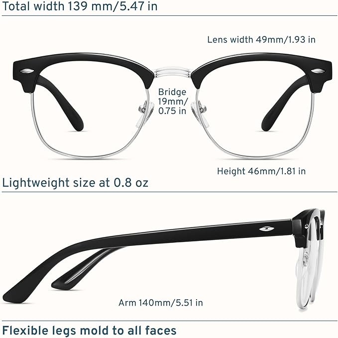 racico Computer Blue Light Blocking Glasses Blue Light Glasses Men Women, Anti Blu-Ray Gaming Glasses Lenses