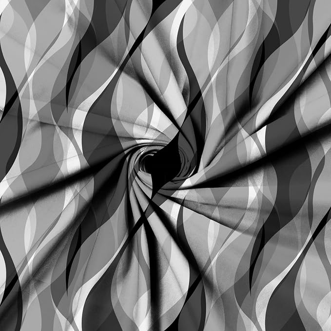 Grey Shower Curtain Black and White Shower Curtains for Bathroom Modern Gray Geometric Abstract Striped Minimalist Polyester Bathroom Curtain Sets Extra Long 72x72 in with 12 Hooks