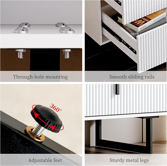 Chrangmay Modern Chest of Drawers with 9 Drawers,Deep Drawers,Clothes Organizer,Large Storage Cabinet for Living Room, Bedroom,Hallway,with Anti-Tipping Device, White