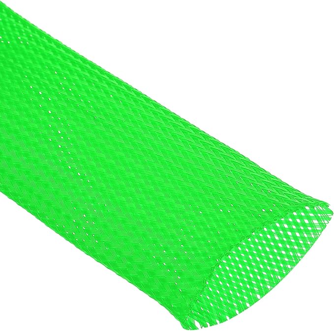 uxcell Expandable Sleeving,2 3/4-inch 10ft Cable Sleeve, Green