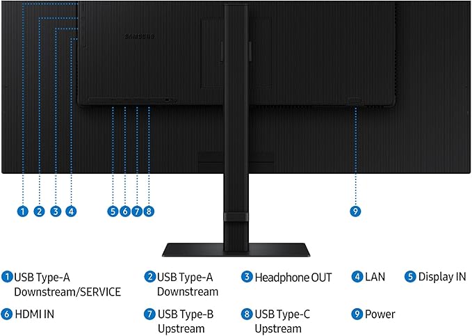 Samsung 37” ViewFinity S8 (S80UD) 4K UHD HDR10 High Resolution Monitor with USB-C and Ergonomic Design, Built-in KVM Switch, Intelligent Eye Care, LS37D800UANXZA, 2025