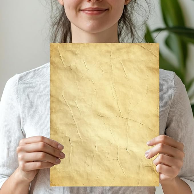 PARTH IMPEX 56 Sheets Vintage Writing Paper 8.5x11 - Letter Size Stationery Rustic Old Looking Letterhead Printer Paper - 120gsm Thick Decorative Antique Aged Double-sided Design