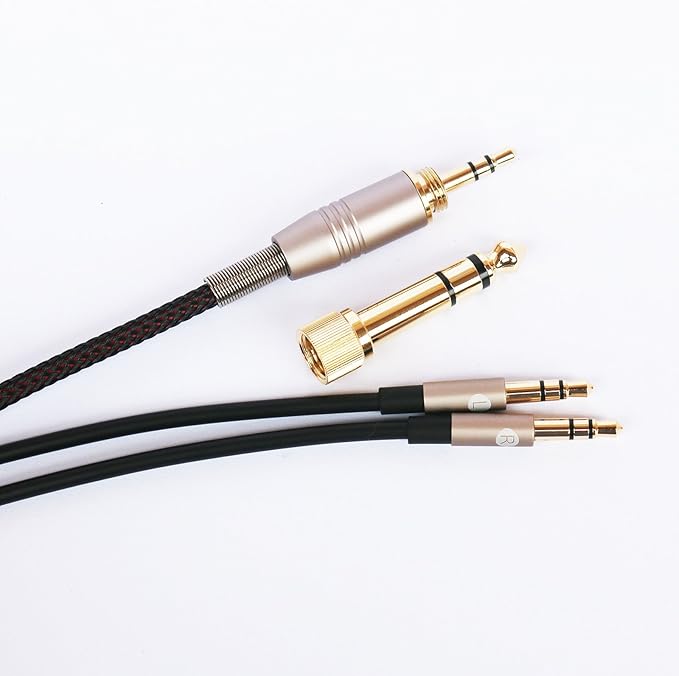NEW NEOMUSICIA Replacement Cable Compatible with Hifiman HE4XX, HE-400i (The Latest Version with Both 3.5mm Plug) Headphones 3.5mm / 6.35mm to Dual 3.5mm Jack Male Cord 3meters/9.9ft