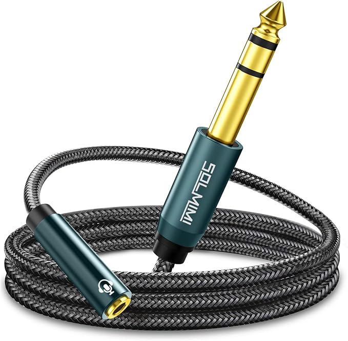 SOLMIMI 1/4 to 1/8 Headphone Adapter, 4 Feet 6.35mm Male to 3.5mm Female TRS Stereo Audio Jack Adapter Cable for Mixer Guitar Amp Piano Keyboard Amplifier Headphone Speaker (4Ft/1.2M)