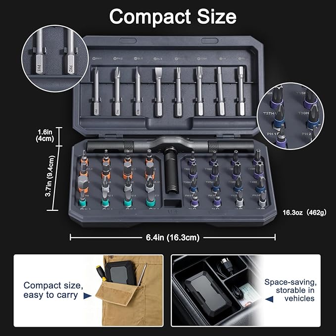 Nizekopen 42 - in - 1 Magnetic Screwdriver Set: DIY Ratchet with Detachable Handle. Multi - bit Drive. Compact, Portable Tool Kit for Computer, Bicycle, Furniture Repair