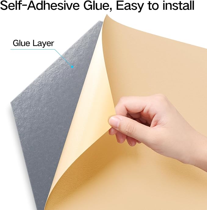 8 Pack Self-Adhesive Acoustic Panels 12" X 10" X 0.4" - Sound Proof Foam Panels for Wall with High Density, Hexagon Design, Flame Resistant, Absorb Noise and Eliminate Echoes(Smoke Gray)