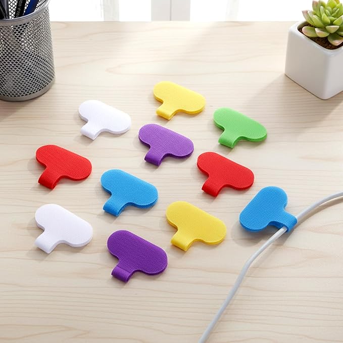 30 Pcs Cable Labels, Multi-Color Write On Cord Labels for Computers Cable Management, Electronic Cables Identification Tags, Self-Adhesive Nylon Wrap-It Cables Label, 1.50 × 0.63 inches