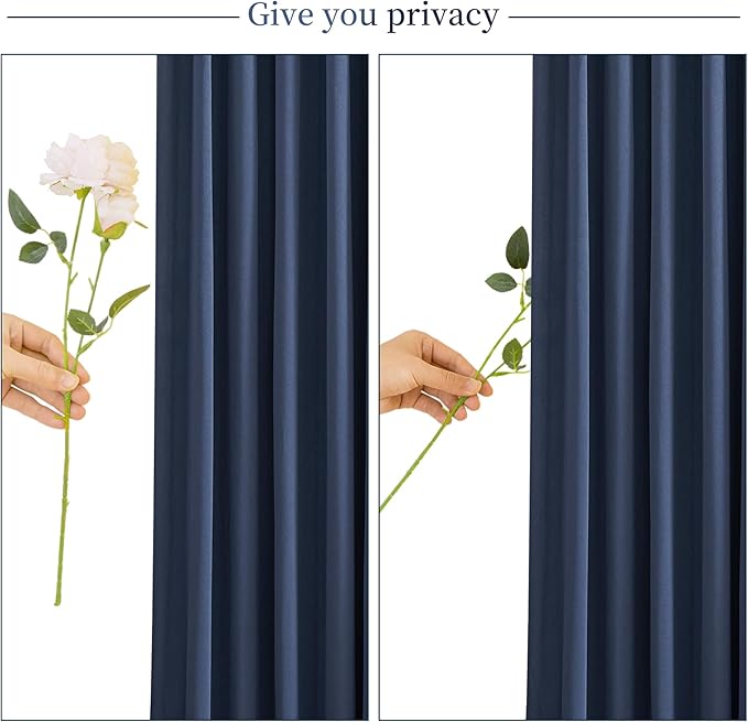 6 Panels Navy Blue Backdrop Curtain for Parties Wrinkle Free Photo Curtains Backdrop Drapes Fabric Decoration for Wedding Birthday Party Baby Shower 30ft(W) x 10ft(H)
