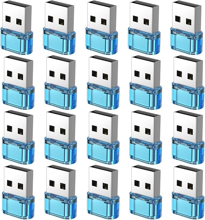 20Packs USB C to USB Male Adapter,USBA to Type C Super Fast Charging Transfer and OTG Function, USBA to C Adapter Compatible with iPhone15/16/17 Plus Pro Max/iPad Pro Air 4 Mini 6 Almost USB Devices