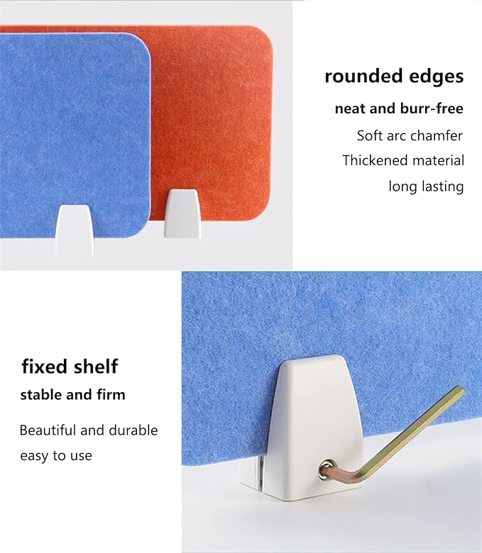 Felt-Covered Panels, soundproof Desk dividers, Removable Acoustic Desk partitions with Two Clips, Suitable for Installation as Privacy Screens in Offices, Studies, classrooms and librari I 11.8x23.6"