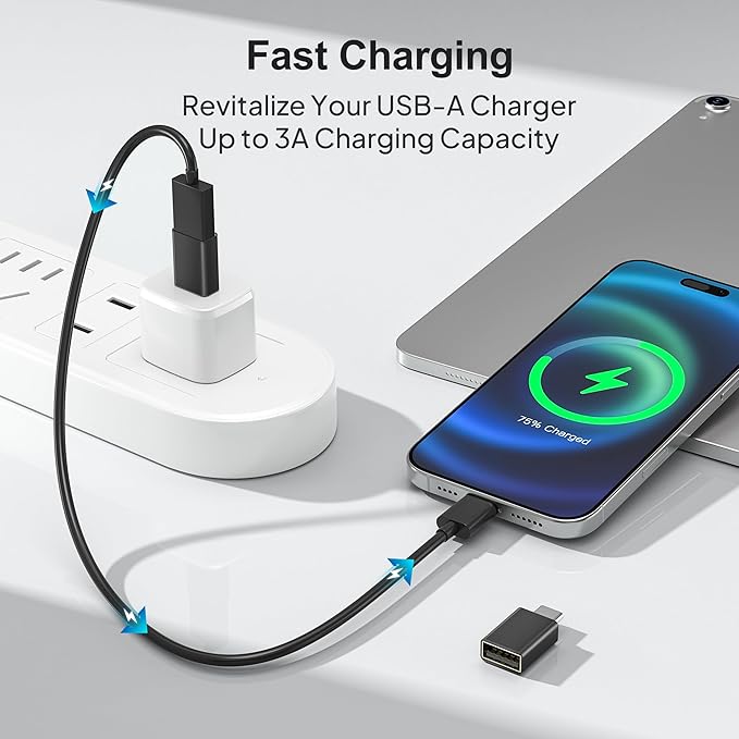 Elebase USB C to USB 3.0 Adapter 4 Pack,Type C Thunderbolt 4 to USB Converter,USBC Adapter for Keyboard,Mouse,Apple iMac,MacBook,iPad Air,Microsoft Surface,Samsung Galaxy S25 S24,Z Fold Flip 7,i17