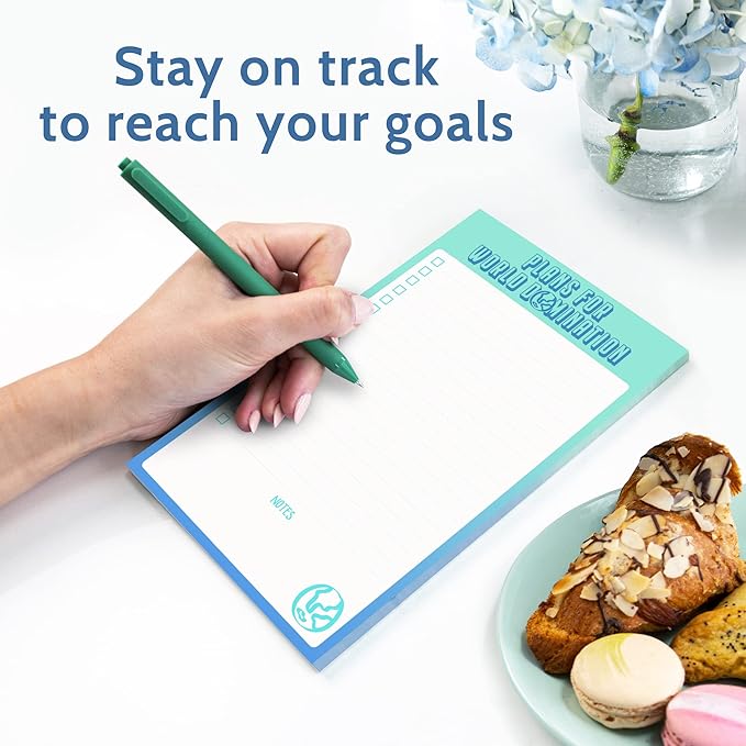 2 Funny To Do List Notepads - Set of Two 50 Sheet 5.5 x 8.5” Note Pads for Daily and Weekly Tasks, Planner Organizer, and Checklists - Fun Coworker Gifts, Humorous Office Supplies to Track Tasks