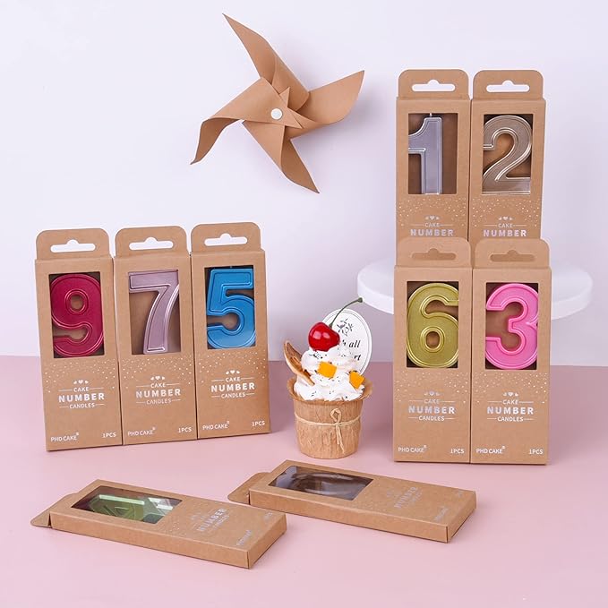 PHD CAKE 2.76 Inch Luxe Rose Gold 2 Number Birthday Candles, Rose Gold Number Candles, Cake Number Candles, Party Celebration