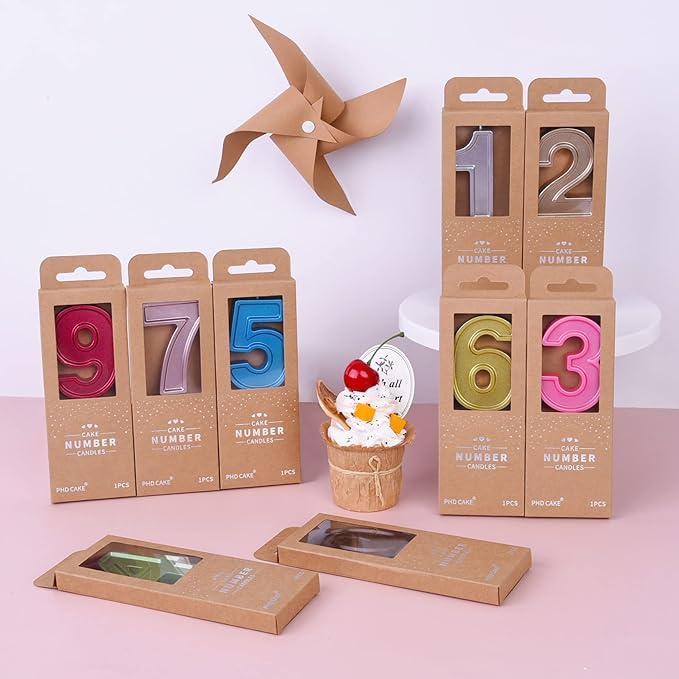 PHD CAKE 2.76 Inch Luxe Rose Gold 1 Number Birthday Candles, Rose Gold Number Candles, Cake Number Candles, Party Celebration