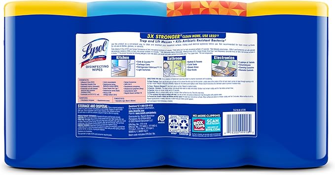 Lysol Disinfecting Wipes Bundle, Home Apartment Dorm Room Essentials and Cleaning Supplies, All Purpose Cleaner, Multi-surface Cleaning Wipes, Multi-Scent Sanitizing Wipes Bundle, 80 Count (4pk)
