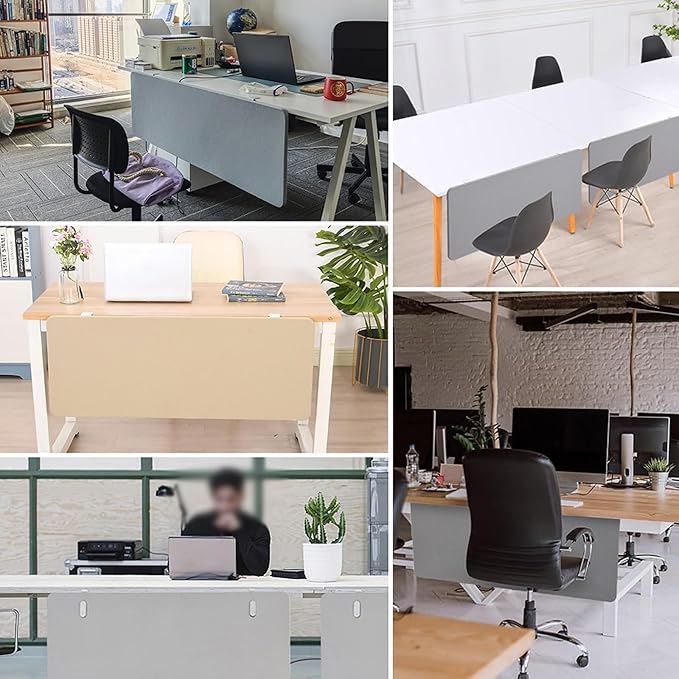 Under Desk Floor Length Privacy Panel, Desk Divider Sound Proof Privacy Shields for Under The Table Privacy Panels for Students and Office(LxH 160x60cm/63x24in)