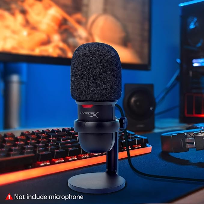 SoloCast Microphone Pop Filter Windscreen - Noise Reduction Gaming Mic Foam Covers, Mic Foam Cover Pop Filter Compatible with HyperX SoloCast White by SUNMON