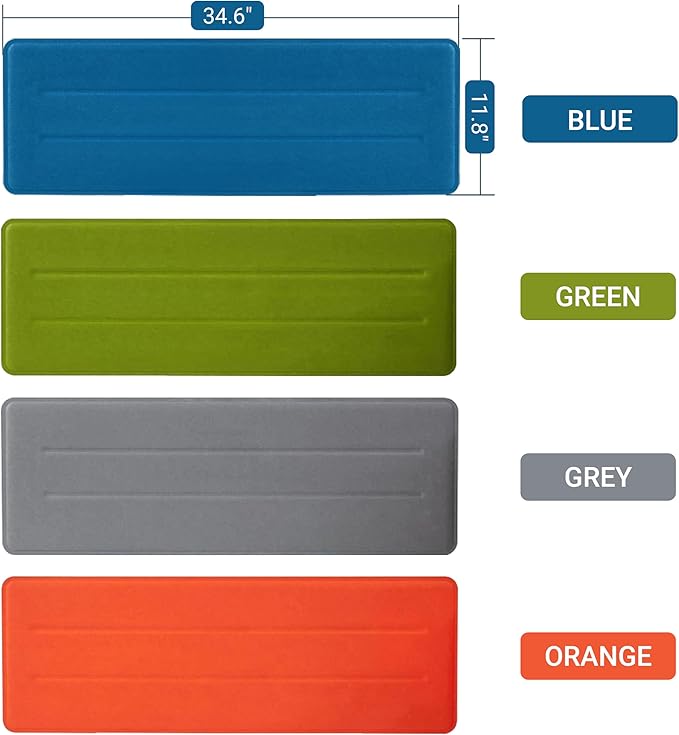 Desk Divider Panel, 34.6" x 11.8", Blue – Clamp-On with 2 L-Clips, Soundproof Noise Reducing Privacy Screen for Office or Home Desk, High Quality Polyester