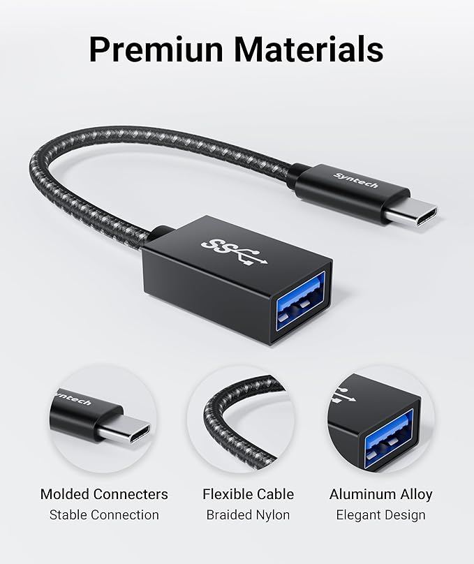 Syntech USB C to USB Adapter, 2 Pack USB C to USB 3, Type C to A, Thunderbolt 3 to USB Female Adapter OTG Cable Compatible with iPhone 17/Air/16/15 Pro Max, iPad mini 6, MacBook Pro, Air and More