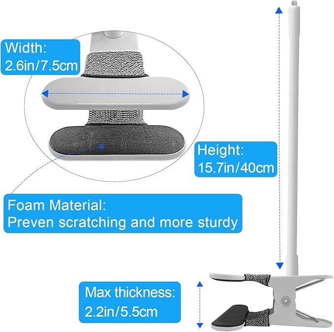 15.7 inches Baby Monitor Mount Compatible with HelloBaby HB6560/HB65/HB6550/HB6550 pro/HB66/HB248,ANMEATE SM935E Baby Monitor Camera Flexible Clip Clamp Mount Long Gooseneck Arm