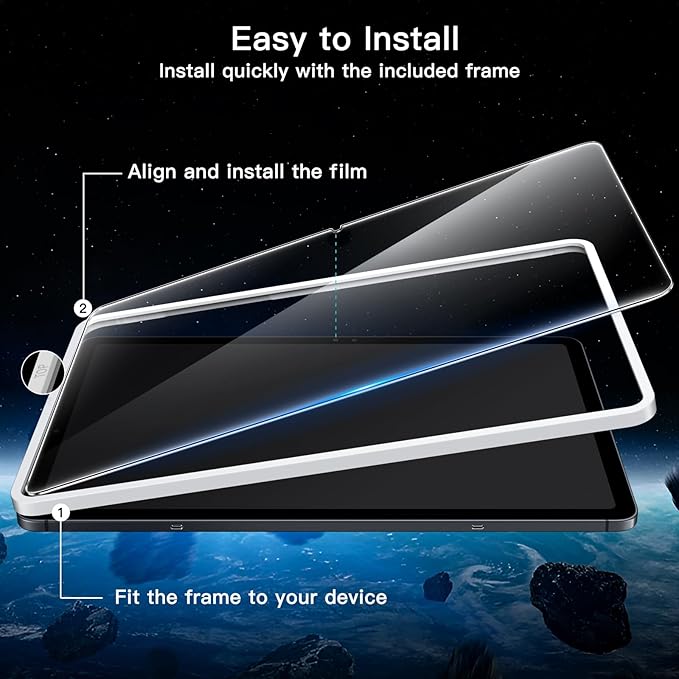 JETech Screen Protector for Samsung Galaxy Tab S11, with Easy Installation Frame, Tempered Glass Film, HD Clear, 11-Inch Display, 2-Pack