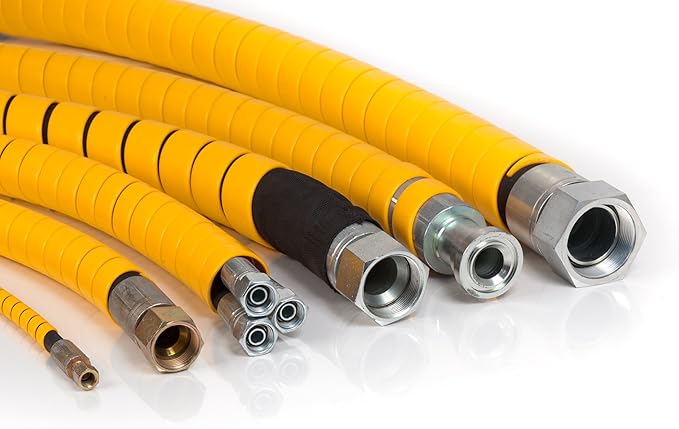Caplugs SPSS Series – Plastic Safeplast Safe-Spirals, Spiral Wrap Hose & Cable Protector, Yellow HD-PE, 2.0" OD x 100' L Hydraulic & Pneumatic Hoses, Construction, Manufacturing, Auto (050C100Ye)