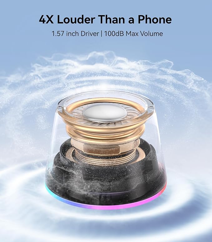 Small Bluetooth Speaker Gifts for Teens: Valentines Gifts for Him Her, 3 IN 1 Portable Magnetic Speaker with 9-Mode Lights, Waterproof Phone Stand for Desk, Cool Birthday Gadget Gifts for Adults
