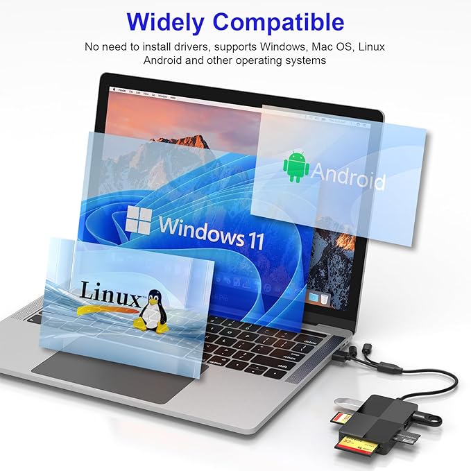 Memory Stick Duo pro Adapter - 8 in 1 SD/TF/MS/CF/XD Card Reader with Extra 3 USB Ports Supports Micro SD/SDHC/XD Picture Card USB C Lightning OTG Adapter Multi Memory Card Reader for Computer/iPhone