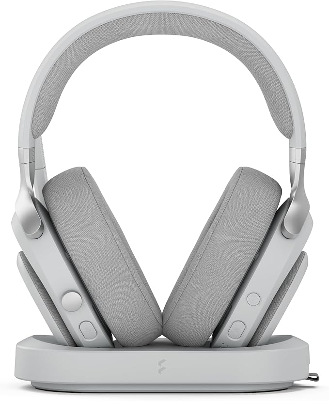 Fractal Design Scape Light - Wireless PC Gaming Headset - Detachable Flip-to-Mute Microphone with Noise Cancellation - Battery Life Up to 40 Hours - Configurable Ambient Lighting - Gray