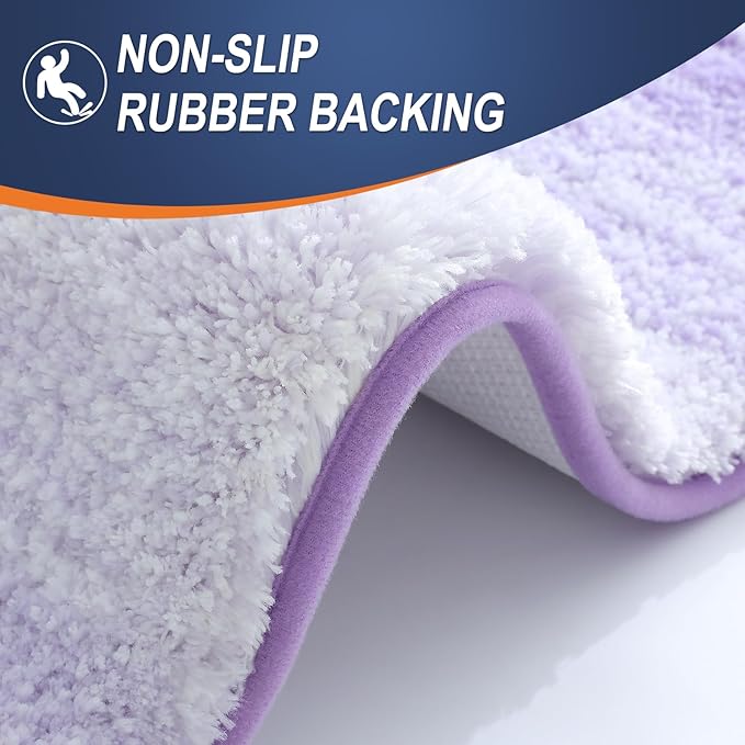 OLANLY Bathroom Rugs Mat 50x30, Extra Soft Absorbent Microfiber Bath Rug, Rubber Backing, Quick Dry, Machine Washable Bath Mats for Bathroom Floor, Tub and Shower, Home Decor Accessories, Light Purple