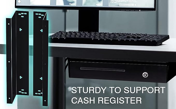 TidyFriend Cash Drawer Under Counter Mounting Brackets - Heavy Duty Steel Mounting Brackets for Installation of 16" Cash Registers Drawer Under The Counter (1)