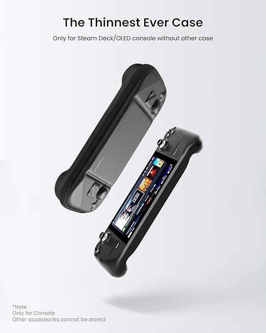 tomtoc Carrying Case Compatible with Steam Deck/OLED, Protective case, Hard Portable Travel Carrying bag for Steam Deck Console, Shockproof, Travel friendly, Black