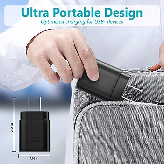 USB C Block 30W PD Super Fast Charging Block Type C Plug Wall Adapter Quick Charger for iPhone 17/17 Air/17 Pro/17 Pro Max/16/15/14/13/12/11/iPad/Mini/AirPod/Galaxy S25/S24/S23/S22 (Black 2Pack)