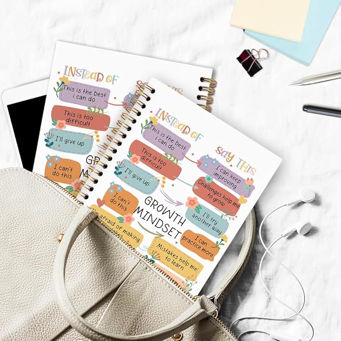 dvhdajed Mental Health Spiral Notebook, Therapy Journaling Notebooks, Floral Therapy Spiral Journal for Women, Positive Affirmations Office School Supplies Gifts, 5.5x8.3 In