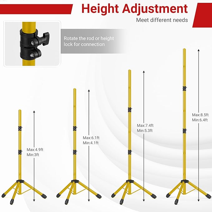JSungo 10x8.5 FT Backdrop Stand for Parties, Adjustable Photo Backdrop Stand Kit with Carrying Bag, Portable Background Stand Backdrop for Wedding, Photoshoot, and Photo Studio, Gold