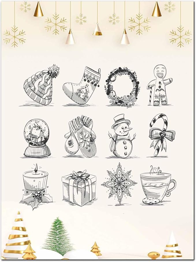 DUGUTUL Premium Festive Christmas Stationery Set Spread Holiday Joy, 48 Sheets, 8.5 x 11 Inches, 100gsm, Perfect for Personalized Gifts and Add Holiday Magic to Your Messages (A)