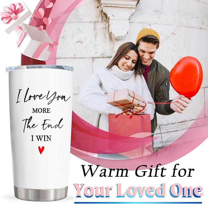 Valentines Day Anniversary Wedding Gifts for Women/Men Tumbler 20oz, Anniversary Wedding Gift for Couple, Gift for Girlfriend Wife, Wife Boyfriend Husband Birthday Gift Ideas, I Love You Gift