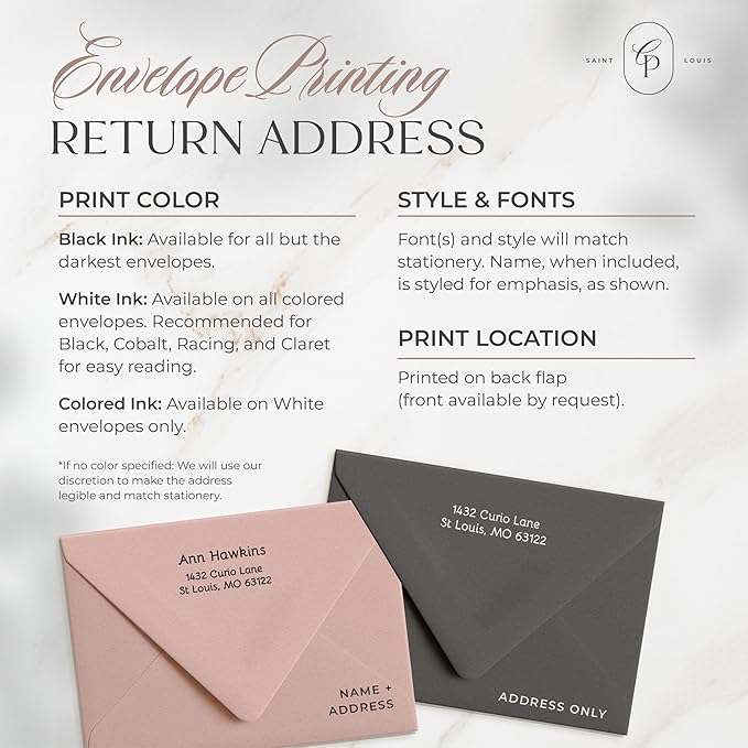 Curio Press Personalized Stationery for Women & Men-Folded Thank You Cards with Custom Notecards, Personalized Note Cards with Envelopes, Name & Initials Monogrammed, Custom Stationery -Vine Mono Fold