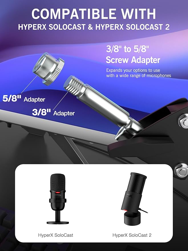 SUNMON SoloCast 2 Mic Arm with Pop Filter Windscreen - Gaming Microphone Stand Compatible with SoloCast 2, Mic Stand with Foam Cover