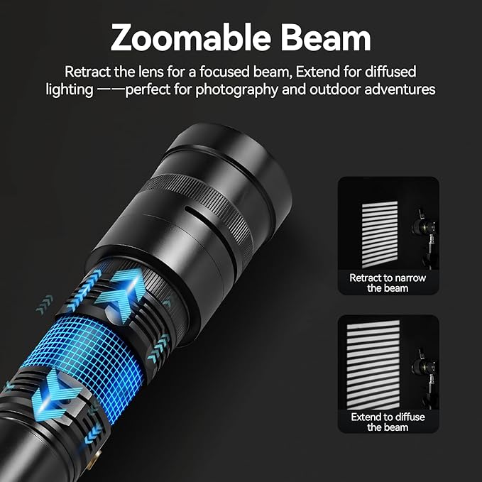 WELLMAKING 35W LED Photography Flashlight Optical Glass Lenses, 7800mAh Aluminum Alloy Patterned Ambient Light, with 20 Patterned Light Filters for Photo, Content Creation Video Recording Accessorie