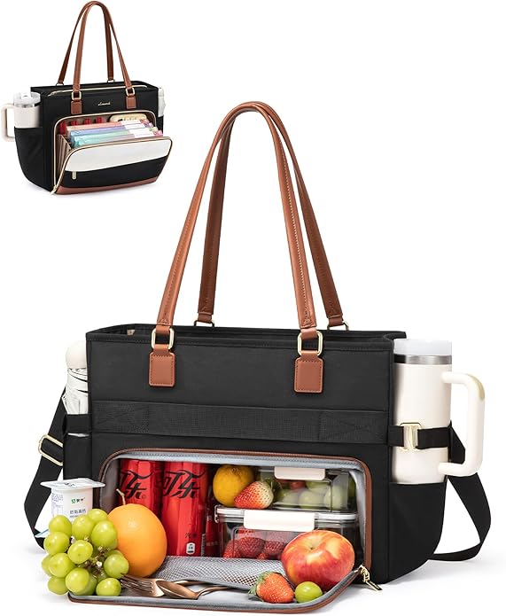 LOVEVOOK Teacher Tote Bag, Laptop Bag for Women with Accordion File Organizer, Nurse Work Bag for Office & Business Supplies