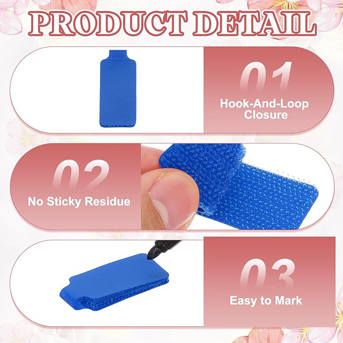 PATIKIL 3.5 x 0.8 Inch Cable Labels, 32 Pcs Electronic Cable Identification Tags Nylon Write on Wire Labels Rectangle Cord Tags Labeling for Electronics Management Organization, Blue