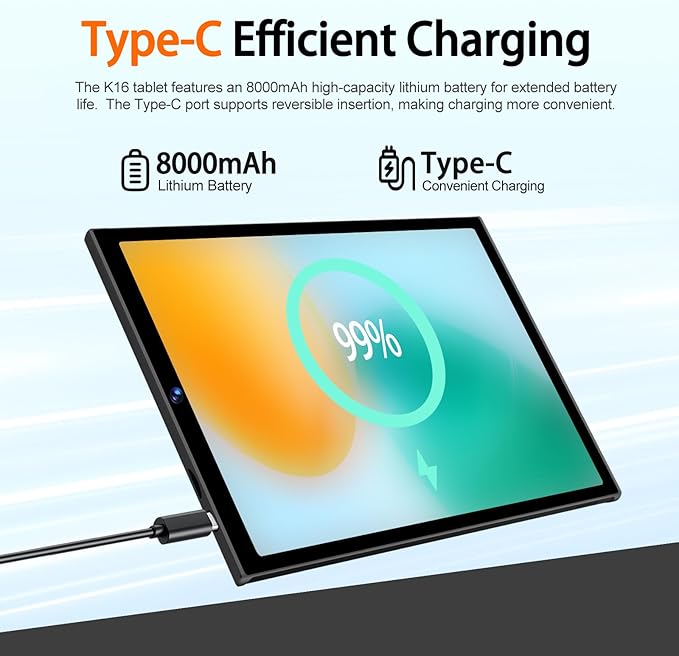 SKYEGG 2025 Android 15 Tablet 10.1 Inch Tablets, 30GB RAM 128GB ROM 1TB Expand, 8000mAh Battery, BT5.0, 2.4/5G Wi-Fi 6, Metal Body with Keyboard & Mouse, Gemini AI, Widevine L1 HD IPS Display - Black