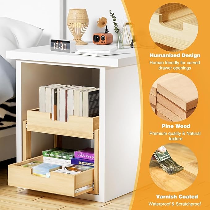 Gsskny Pull Out Cabinet Organizer, 20''W×21''D Sliding Drawers for Cabinets, 2 Tier Soft Close Slide Out Wooden Pull out Drawers, Base Cabinet Organization for Kitchen, Pantry