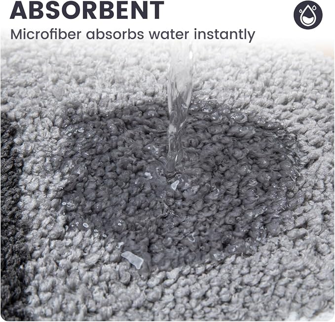 Checkered Bath Mat - Super Absorbent, Soft and Thick, Rubber Backing Non-Slip, Machine Washable Shower Rug, Bath Mat, Bathroom Home Decor Accessories, 16"x24" (40x60cm), Black